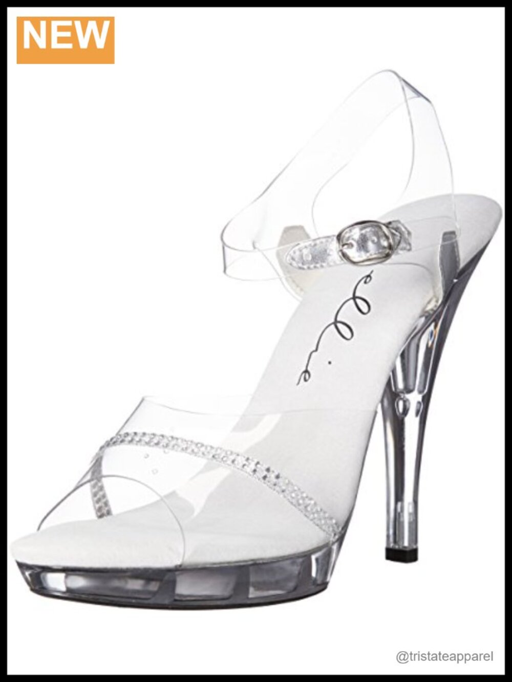 Rhinestone Platform Peep Toe Ankle Strap Heeled Sandals